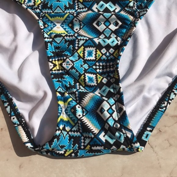 Blue Geometric Print Laundry by Shelli Segal Swim Bottoms - Picture 6 of 15